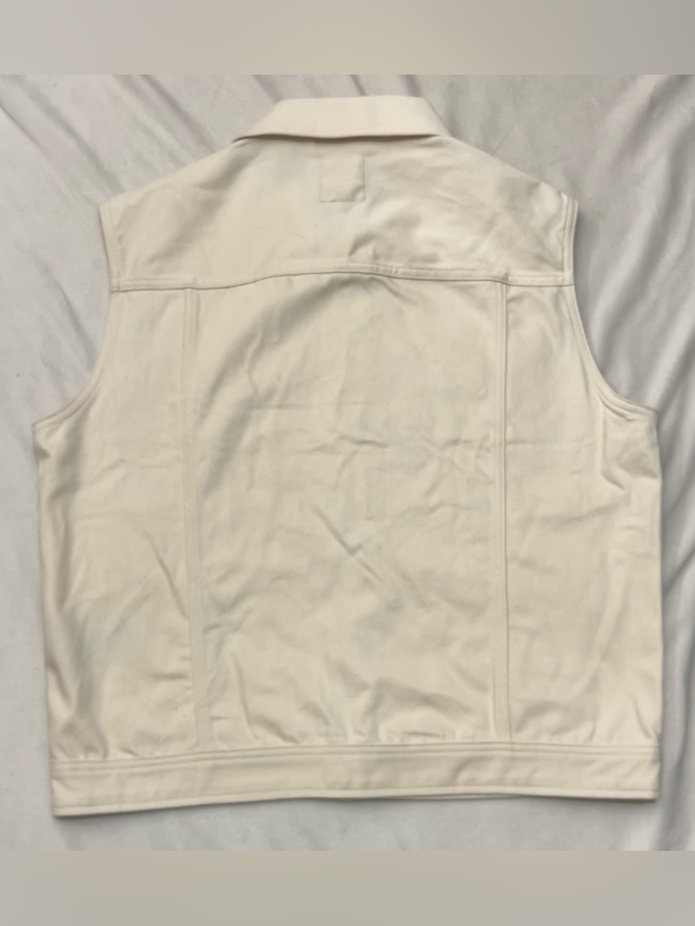 G-Star Originals Raw Denim Cream Color Sleeveless Denim Button Up Collared Vest - Picture 14 of 14